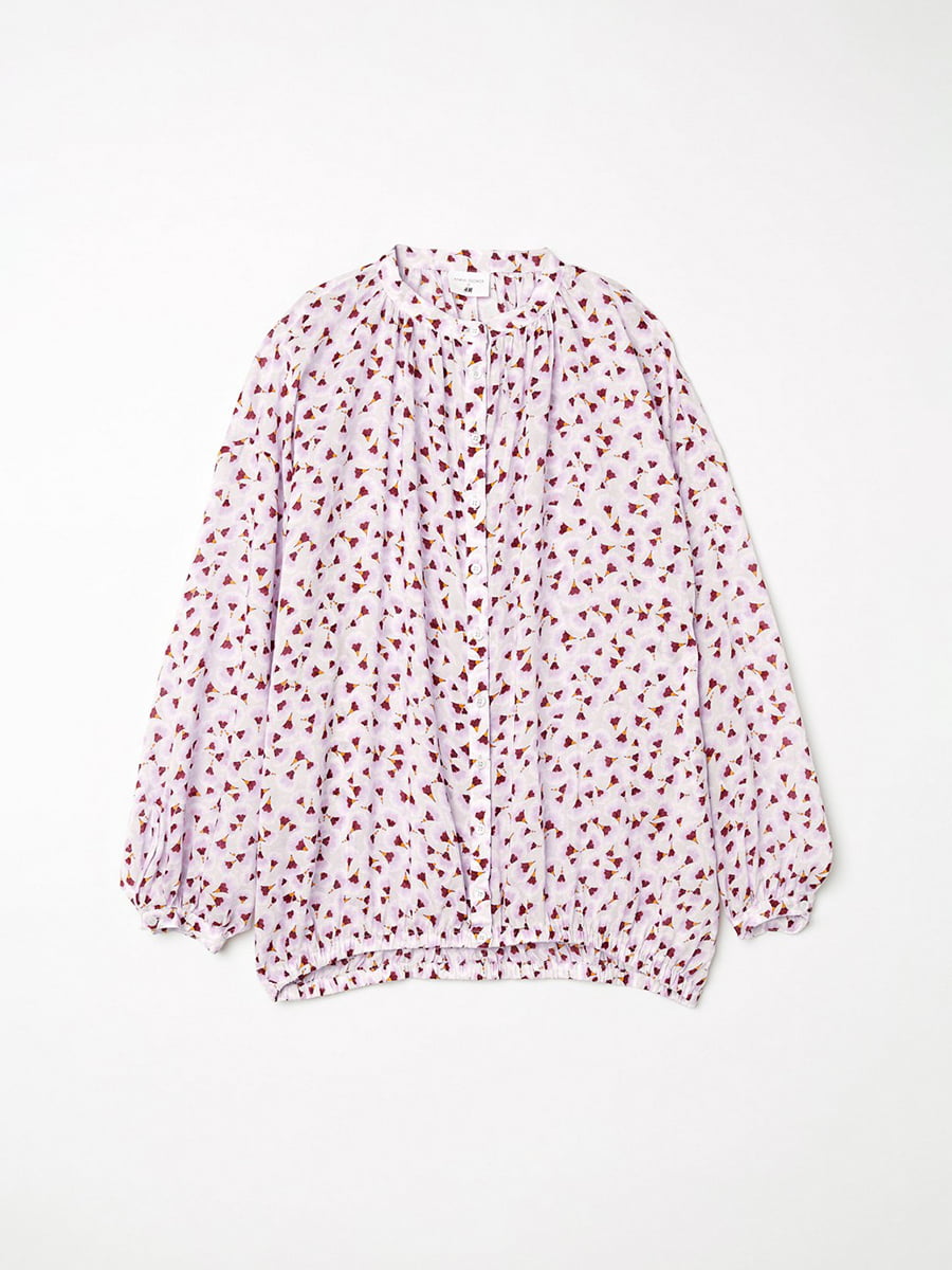 Блуза розовая с цветочным принтом | 5948591