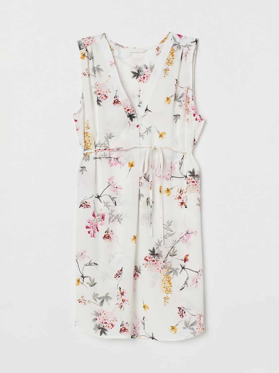 Блуза белая с цветочным принтом | 5948801
