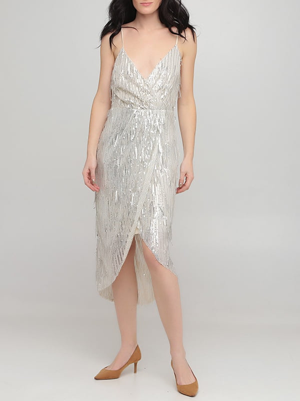 Сукня вечірня сріблястого кольору | 5952165