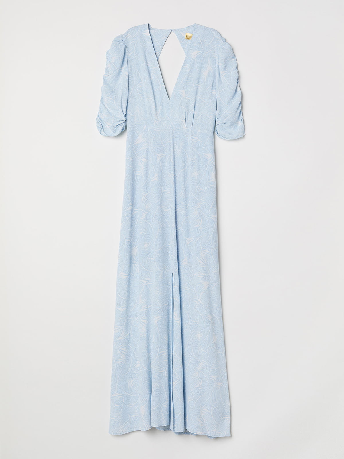 Платье А-силуэта голубое с принтом | 5952864