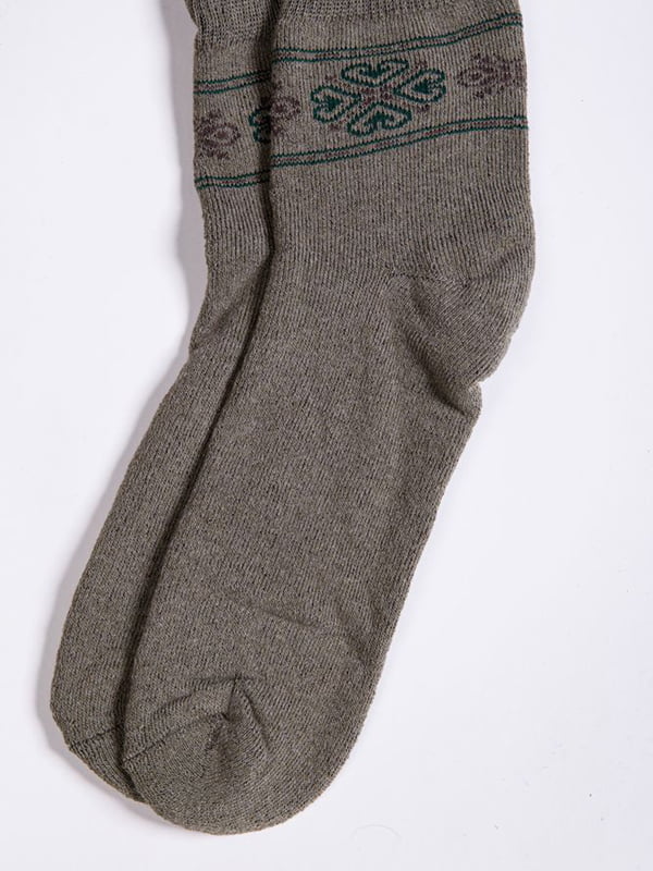 Шкарпетки кольору хакі з візерунком | 5953731