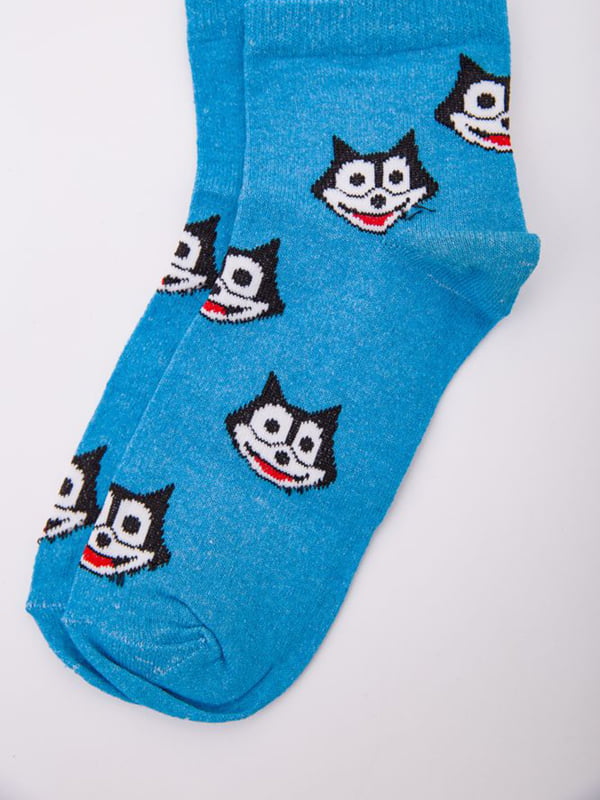 Шкарпетки блакитні в принт | 5953747