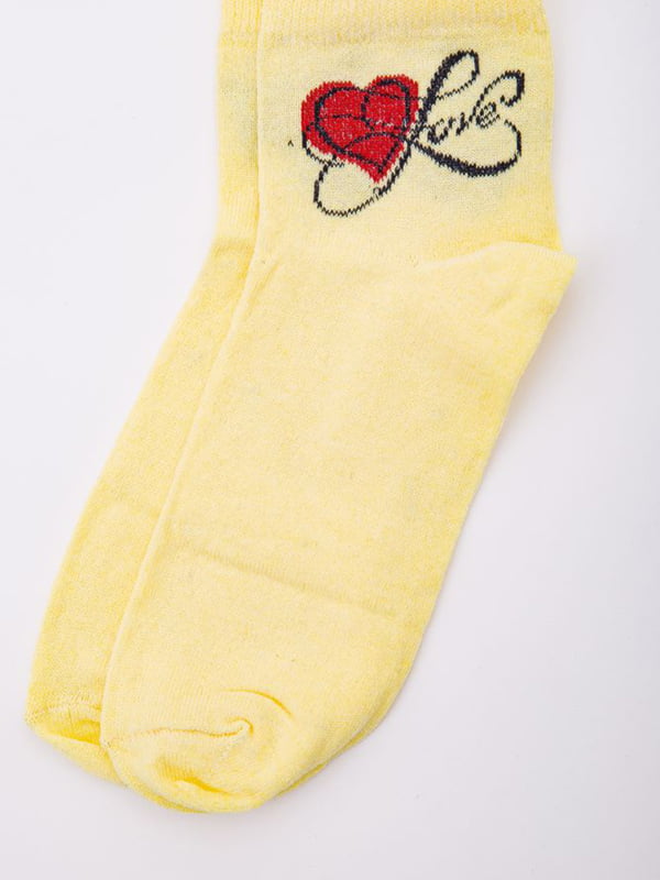 Шкарпетки жовті з принтом | 5953748