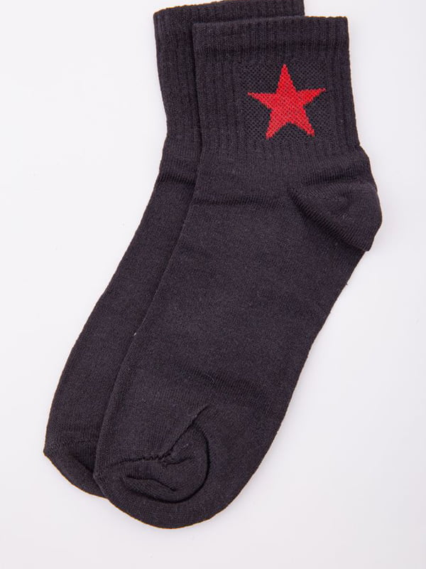 Шкарпетки чорні з принтом | 5953765