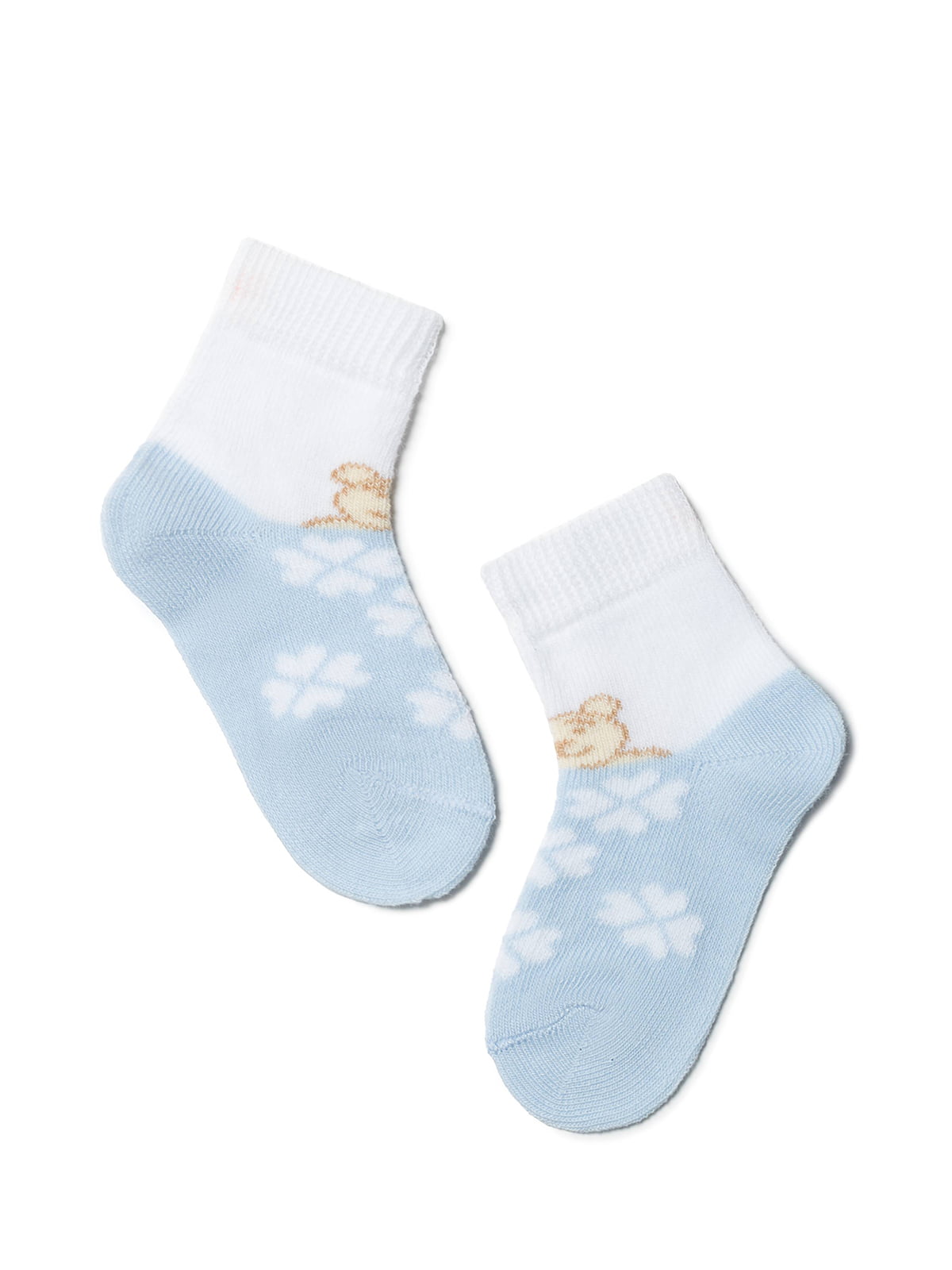 Шкарпетки біло-блакитні з малюнком | 2626381