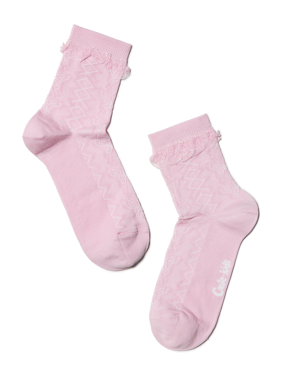 Шкарпетки світло-рожеві і мереживним оздобленням | 2626391