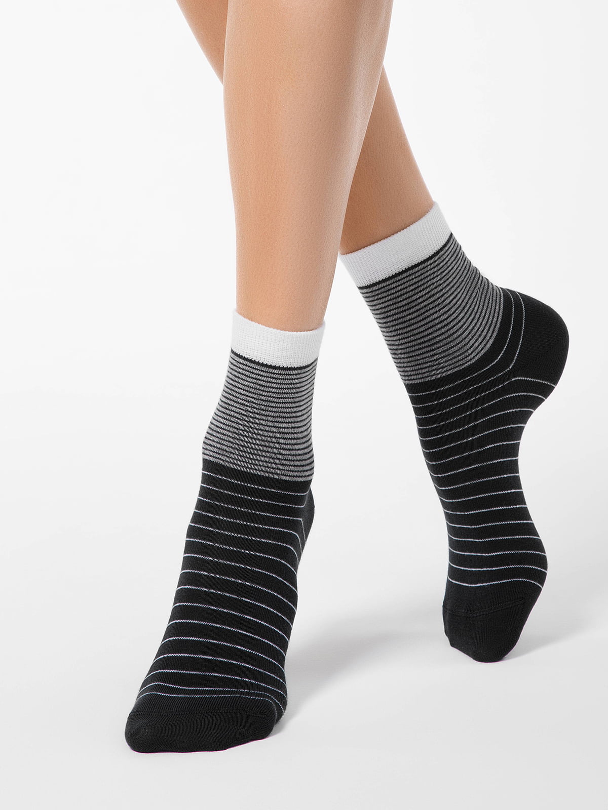 Шкарпетки чорні в смужку | 4451217