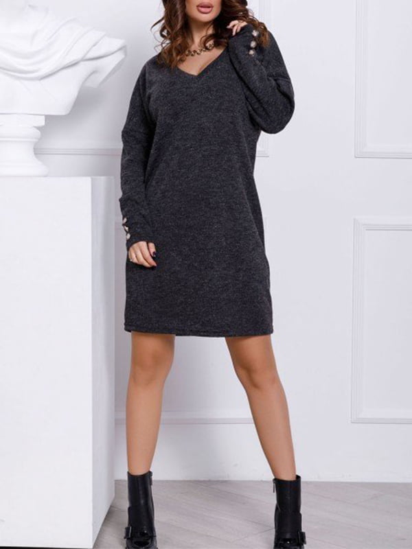 Платье-свитер темно-серое | 5954500