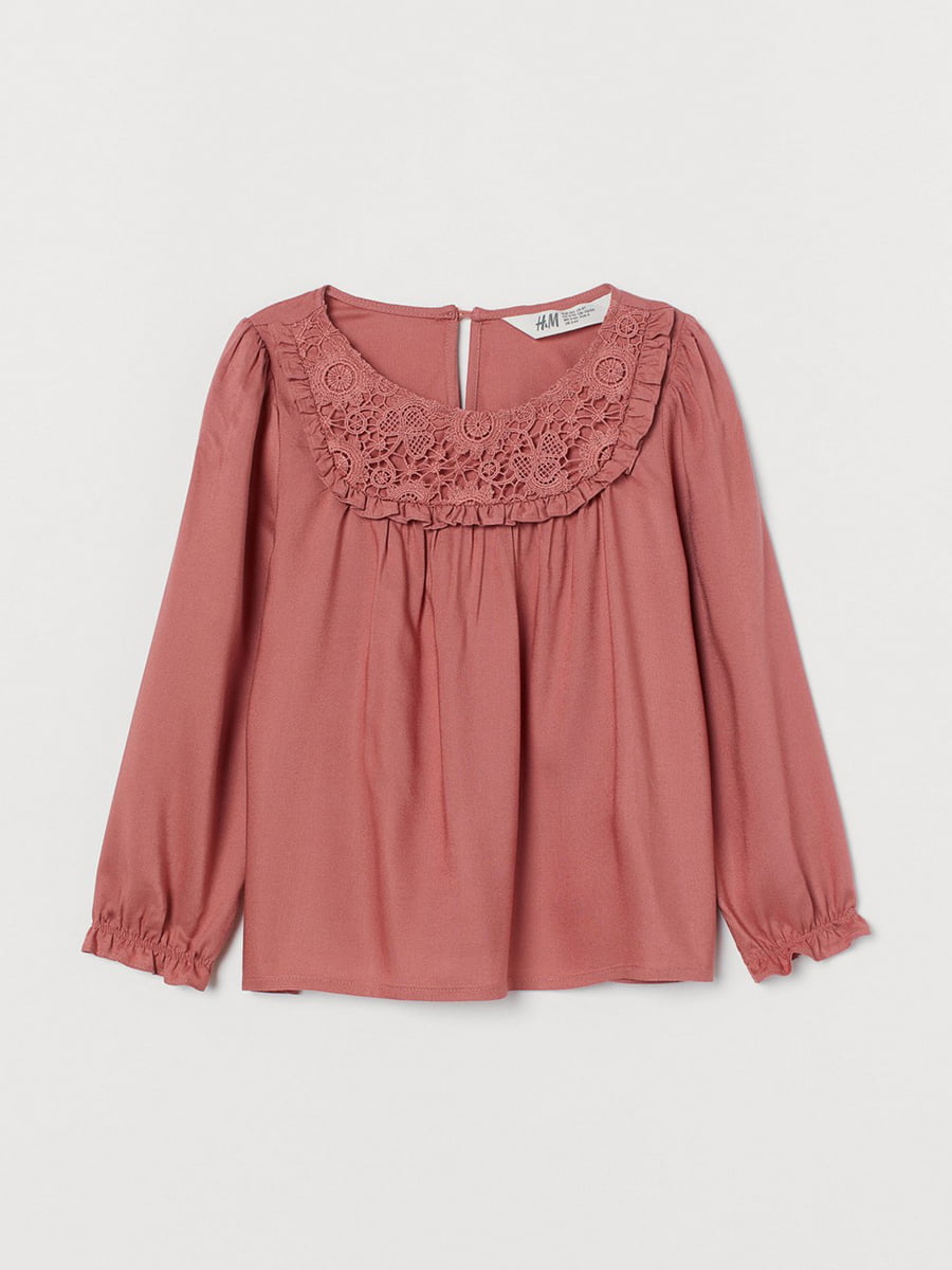 Блуза розовая с узором | 5955101