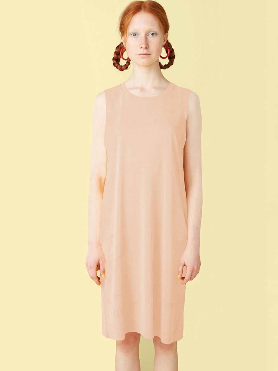 Платье-майка персикового цветаголубое с рисунком | 5958441