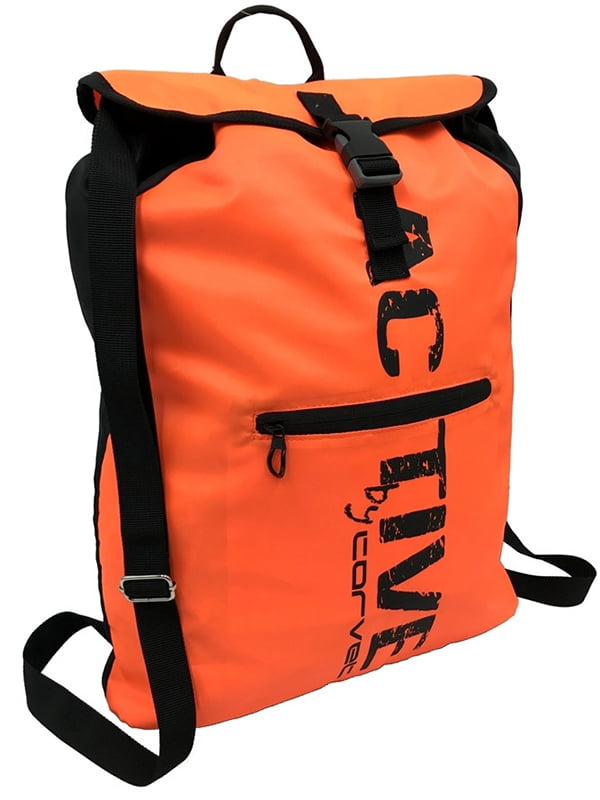 Рюкзак оранжевого кольору з принтом | 5970842