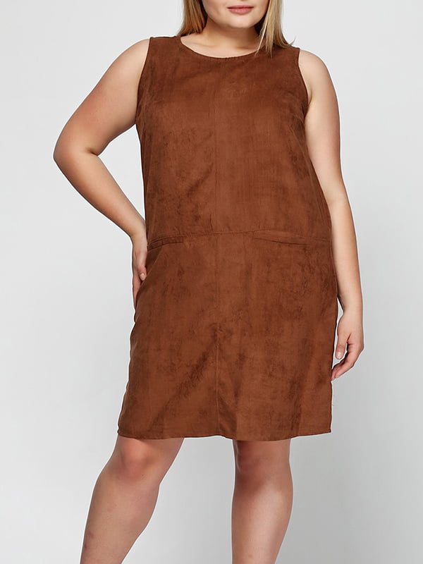 Сукня А-силуету коричнева | 5983681