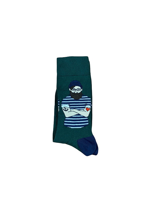 Шкарпетки сині в принт | 5984052
