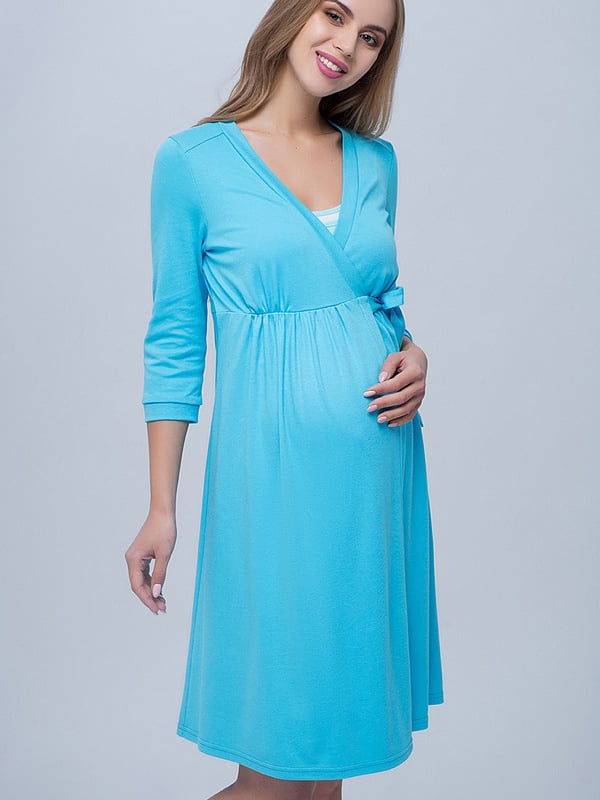 Халат для вагітних і годуючих блакитний | 5987132