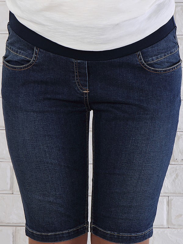 Шорти для вагітних джинсові темно-сині | 5987165