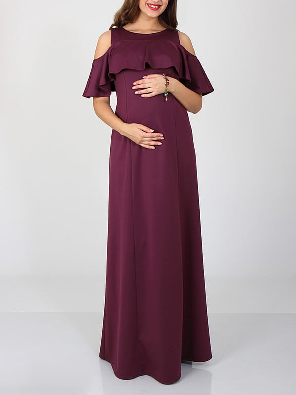 Сукня для вагітних та годуючих сливового кольору | 5987185