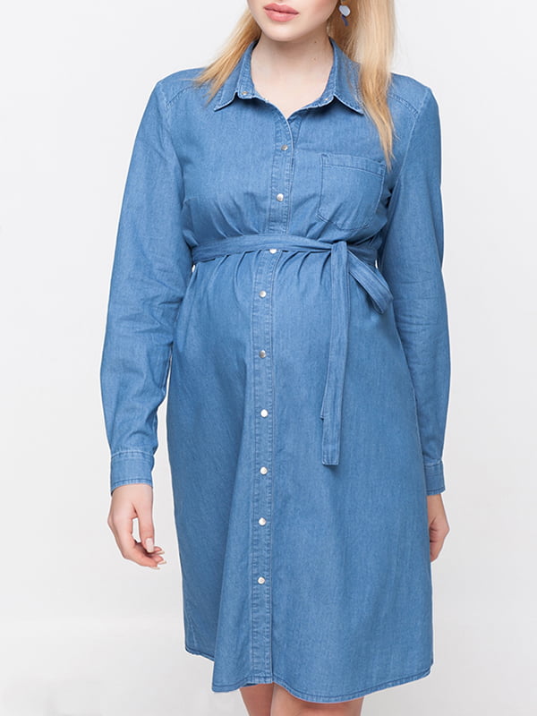 Сукня для вагітних та годуючих блакитна | 5987412