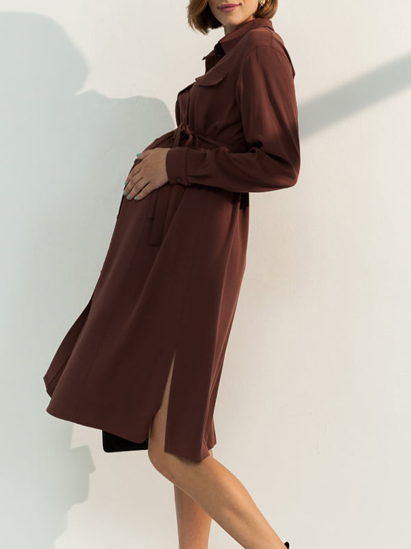 Сукня для вагітних та годуючих шоколадного кольору | 5987715