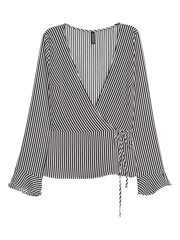 Блуза черно-белая в принт | 5990277