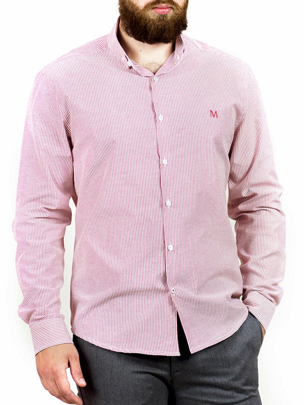 Рубашка розовая в полоску | 6004675