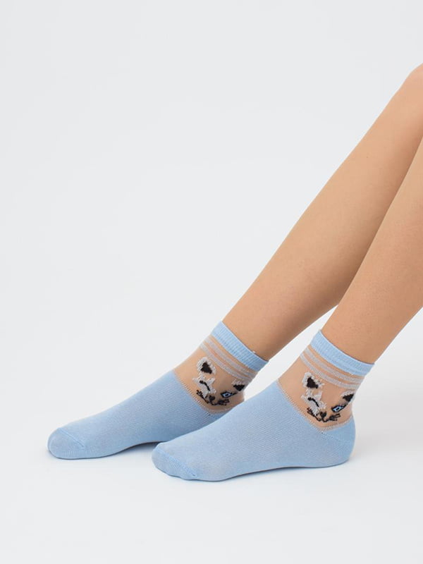 Шкарпетки блакитні з принтом | 6005990