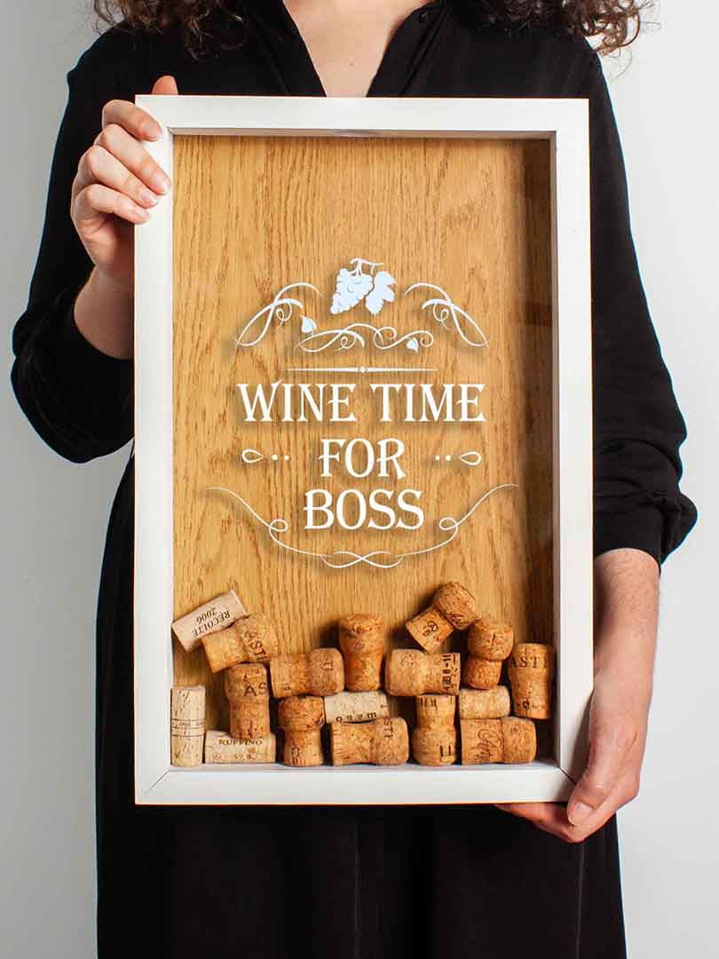 Копилка для винных пробок Wine time for boss | 6013533