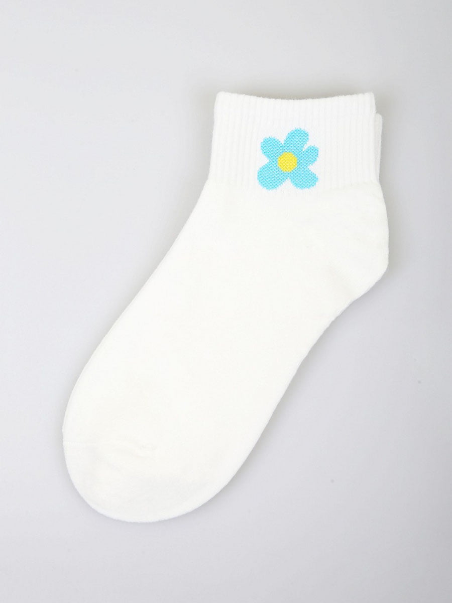 Шкарпетки короткі білі з малюнком | 5927941