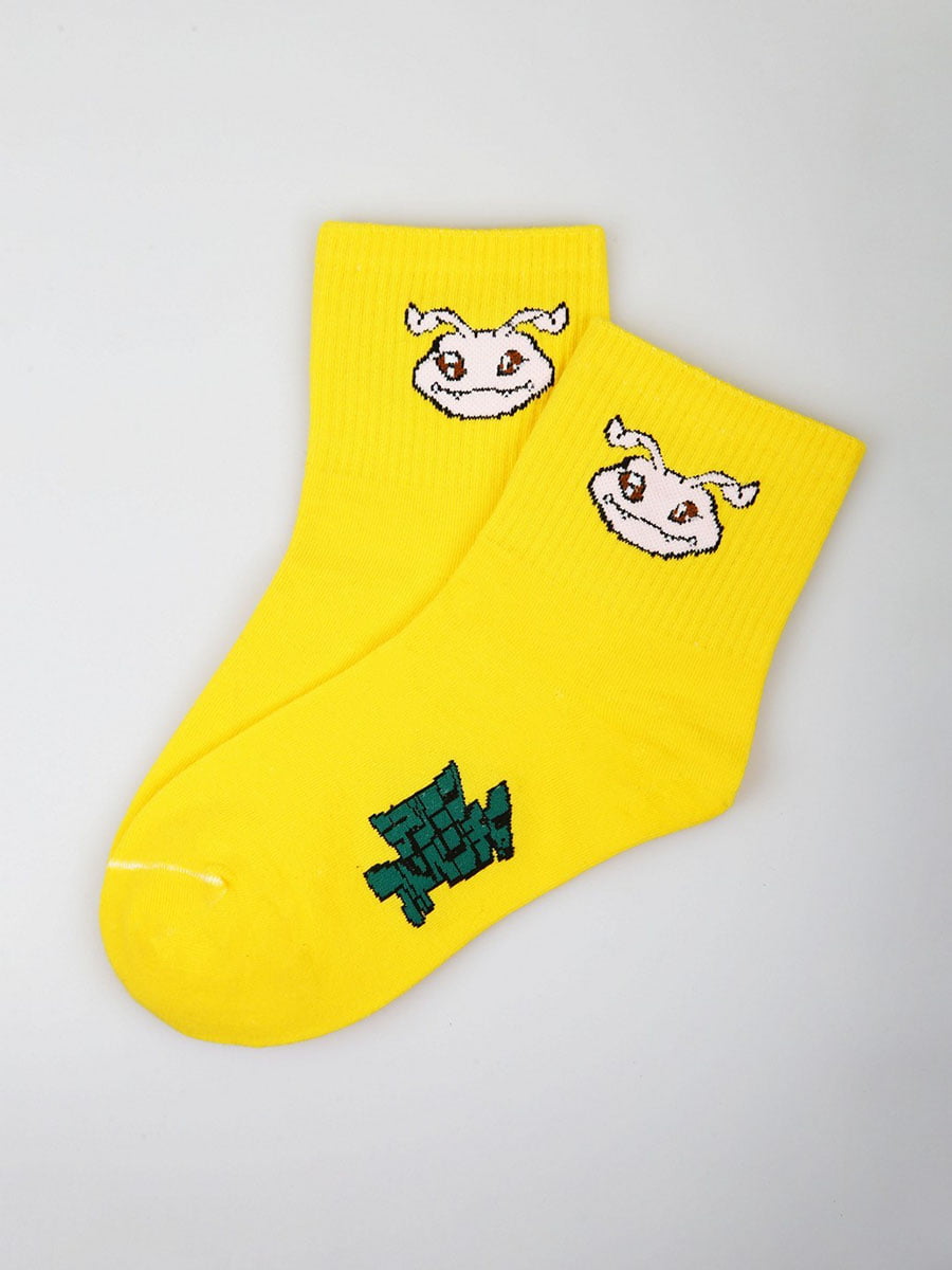 Шкарпетки жовті з малюнком | 5928072
