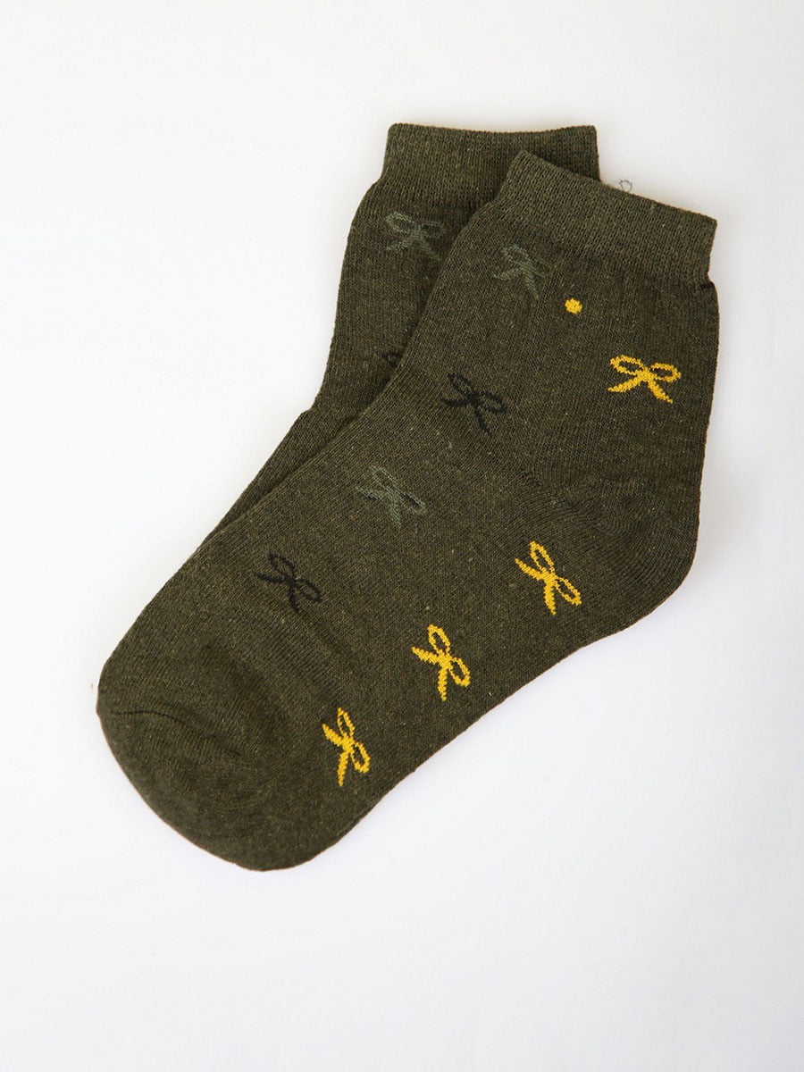 Шкарпетки кольору хакі з малюнком | 5928163