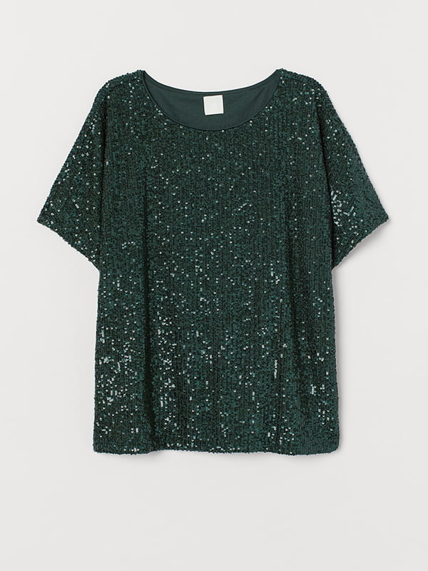 Блуза зеленая декорированная | 6018396