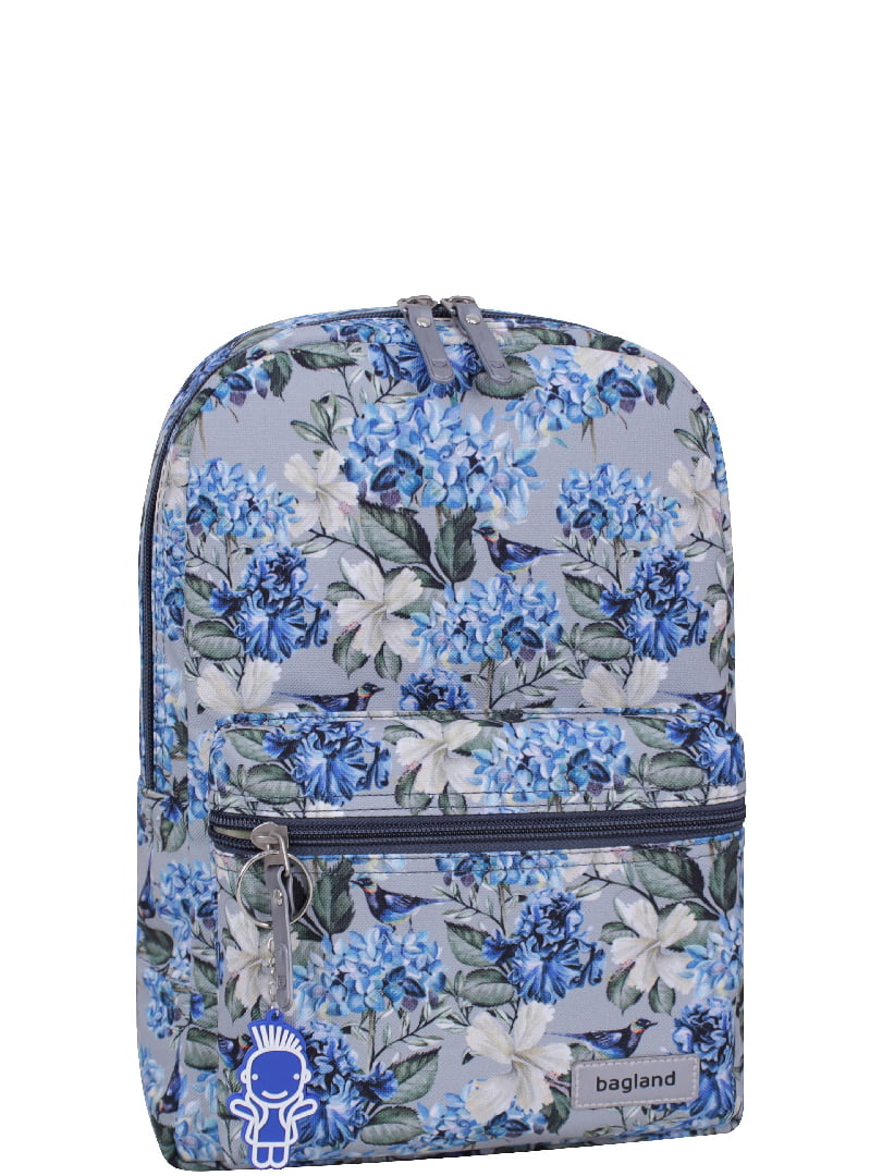 Рюкзак сірий з квітковим принтом | 6035157
