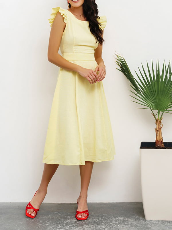 Сукня А-силуету жовта | 6054631