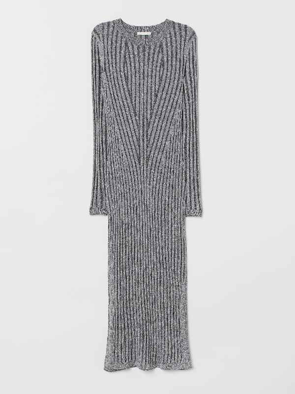 Платье вязаное серебристое | 6069678