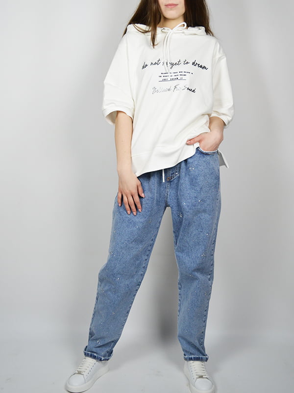 Комплект: худи и джинсы белый | 6072658