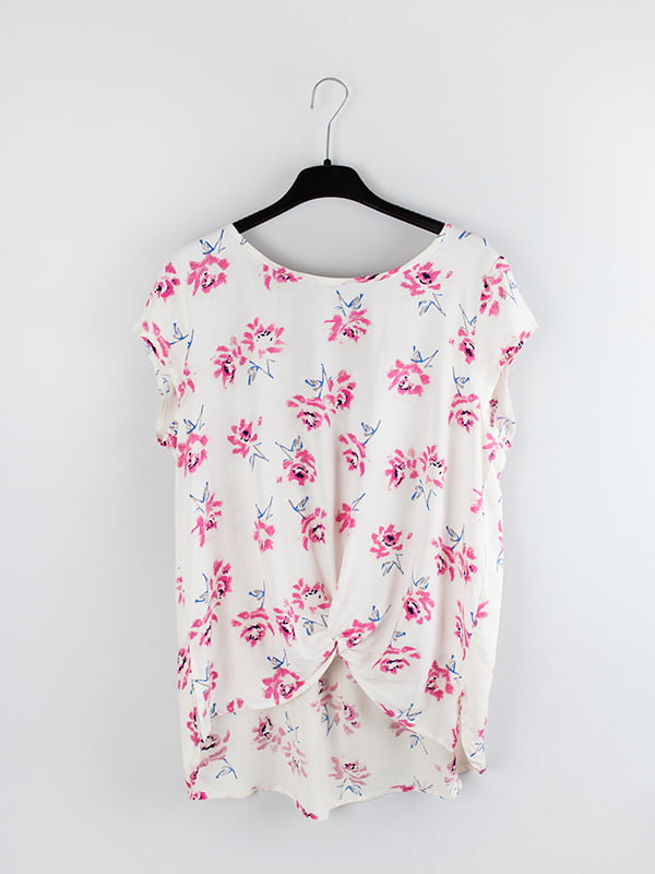 Блуза белая с цветочным принтом | 6088272