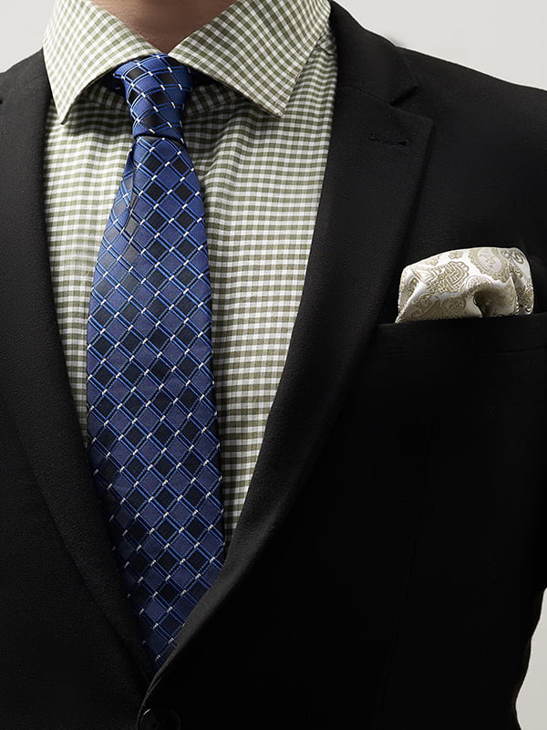 Краватка чорно-синя в ромби | 6089956