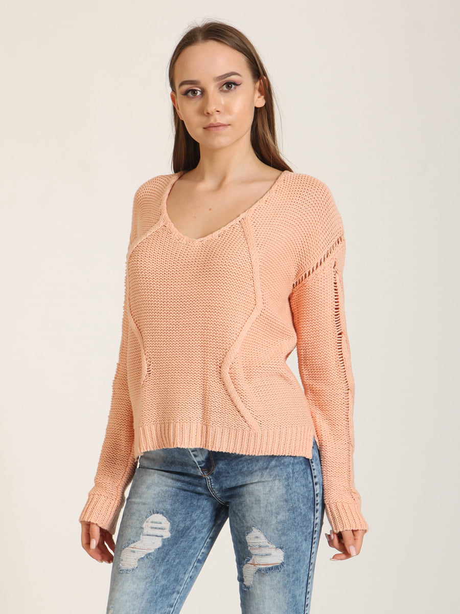 Пуловер персикового цвета | 5791789