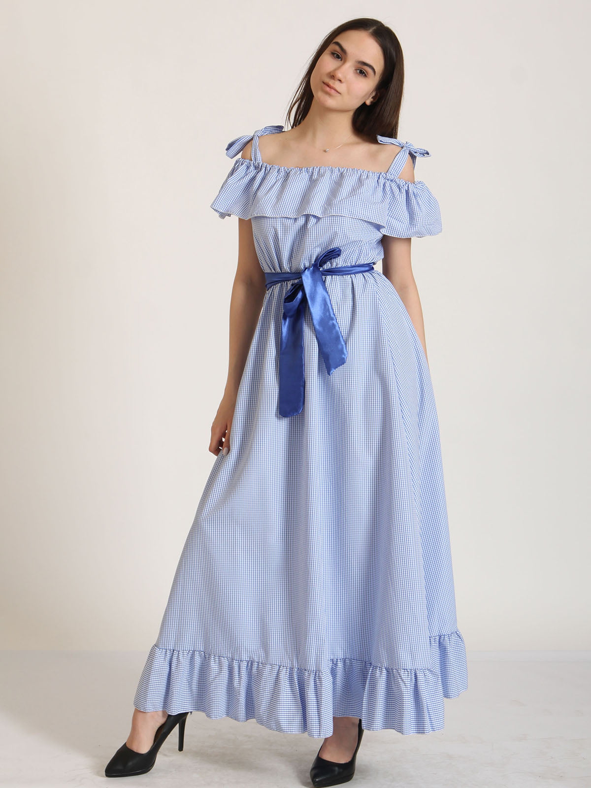 Сукня А-силуету блакитна | 6102152