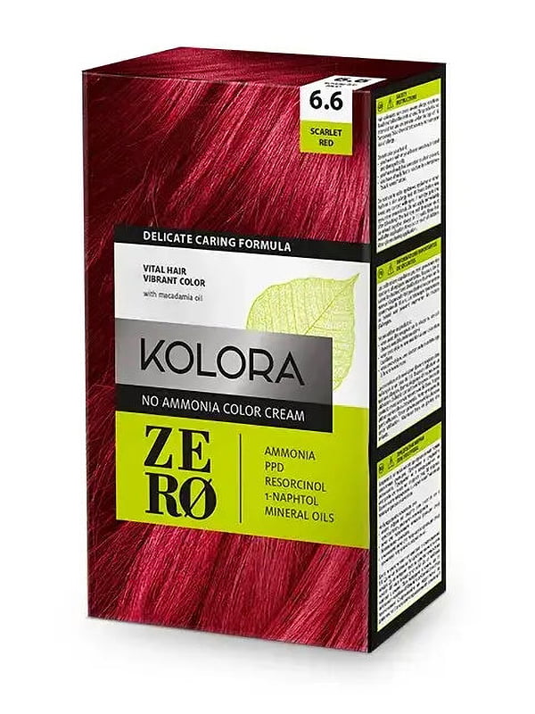 Краска для волос Kolora Zero — 6.6 Темно-красный | 6104927
