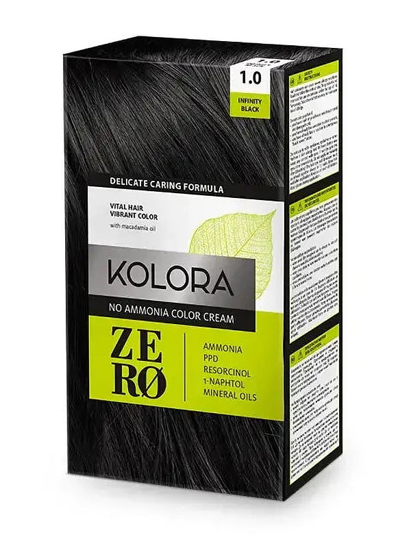 Краска для волос Kolora Zero – 1.0 Глубокий черный | 6104939