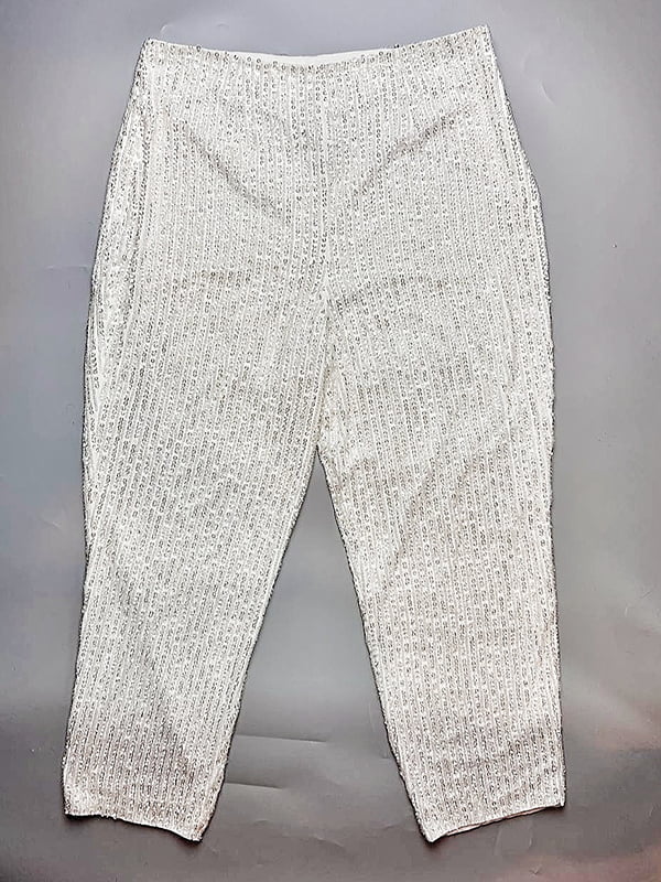 Штани білі, декоровані паєтками | 6117688