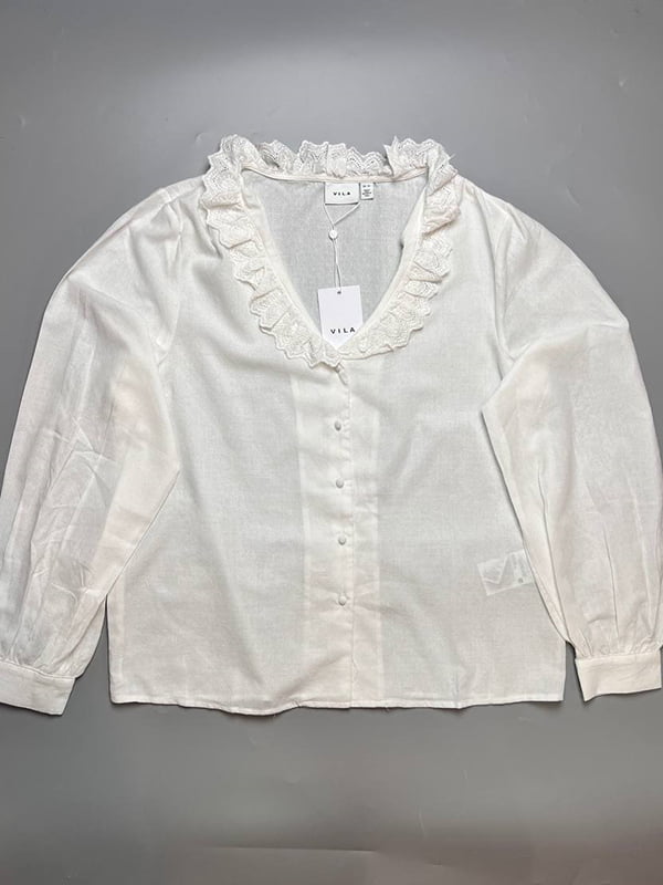 Блуза біла з рюшами | 6117772