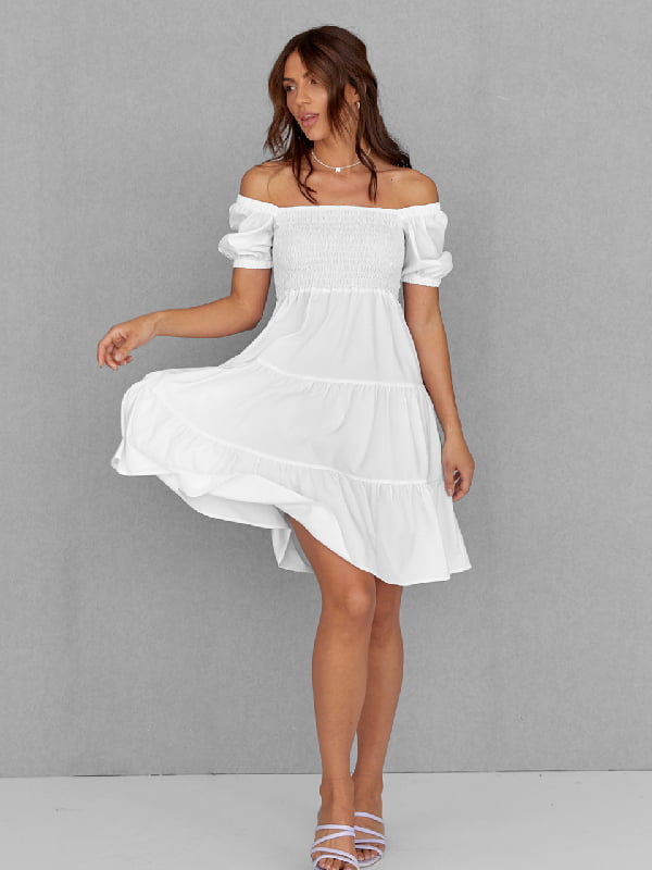 Платье А-силуэта белое | 6122183