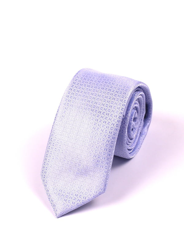 Краватка блакитна в принт | 6124365