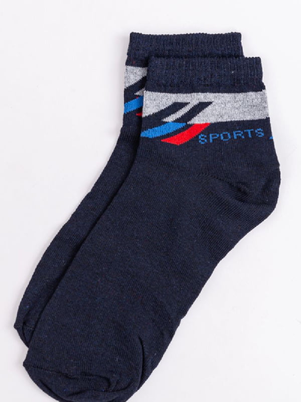 Шкарпетки темно-сині з принтом | 6125495