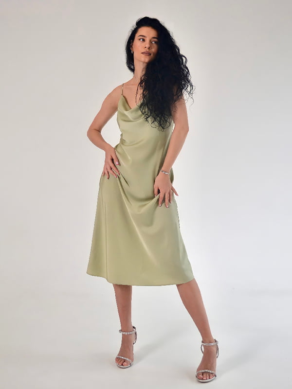 Сукня у білизняному стилі оливкового кольору | 6135316