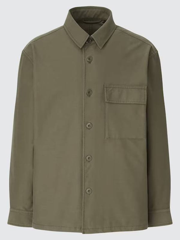Куртка-сорочка кольору хакі | 6256425