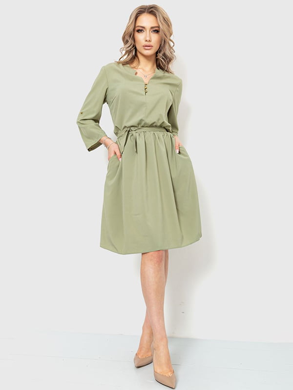 Сукня А-силуету оливкового кольору | 6262490