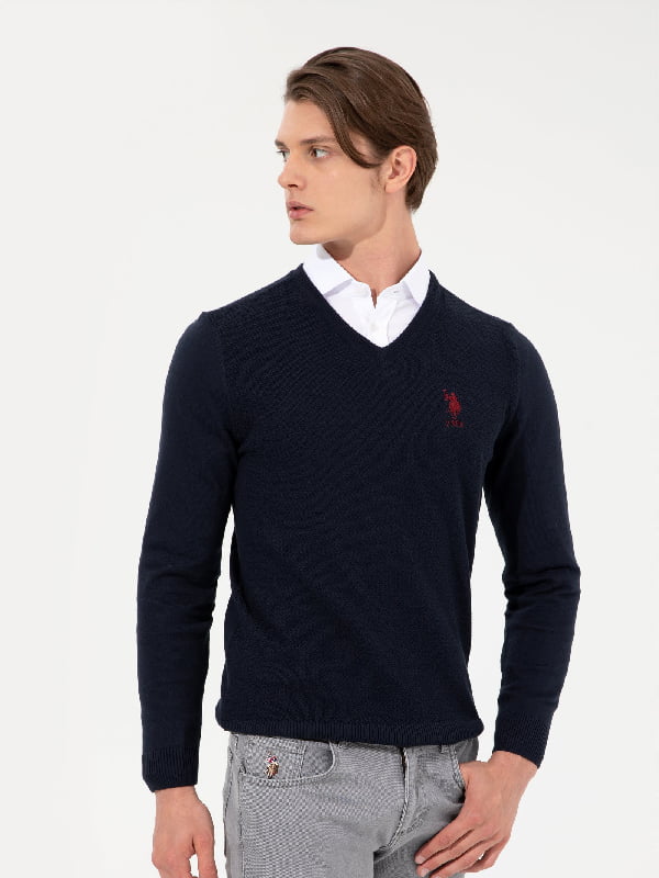 Пуловер темно-синій | 6263997