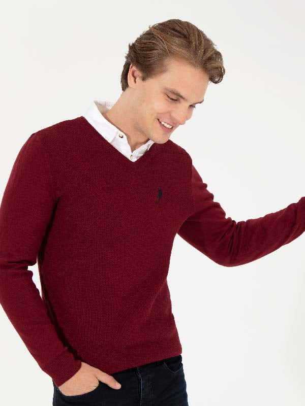 Пуловер бордовий | 6264077